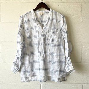 Style & Co. Plaid Long Sleeve Farmhouse Boho Blouse Shirt Women's Medium